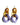 Infinite Colors Mustard Yellow Purple Triple Chain Earrings | cukimber designs